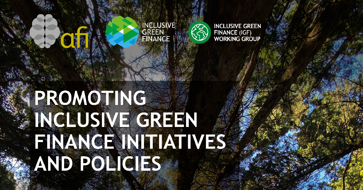 Promoting Inclusive Green Finance Initiative And Policies - Alliance ...